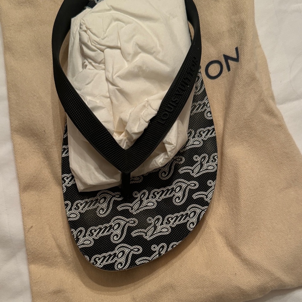 Louis Vuitton Monogram Black and White Sandals - Picture 10 of 13
